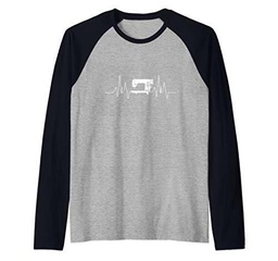 Heartbeat Coser Máquina de coser Heartbeat Pulse Ekg Camiseta Manga Raglan