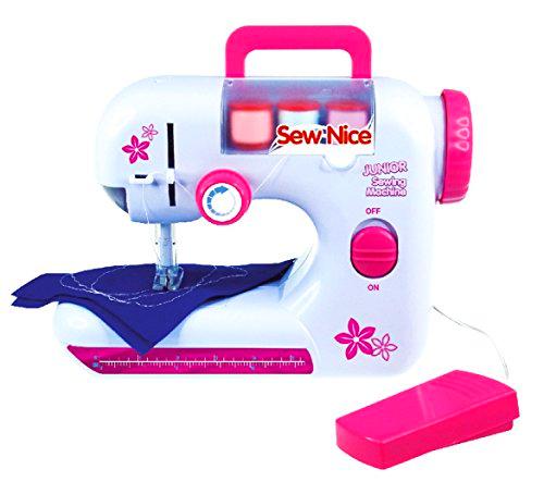 Lena- Máquina niños, Funciona con Pilas, con Hilo de Coser y Cinta métrica