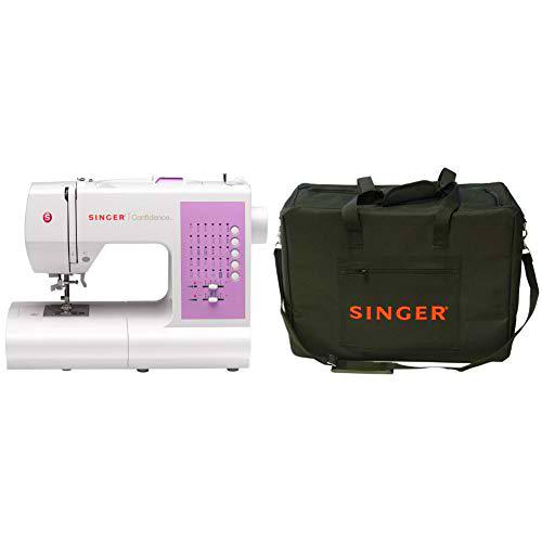 Singer 7463 Confidence Máquina de Coser, Blanco + Funda para máquina de coser